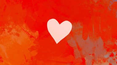 Soyut Sevgililer Günü arkaplan sanatı. Kalpler tuvalde. Çok renkli romantik bir fon. Çağdaş sanat. Sanatsal dijital palet.