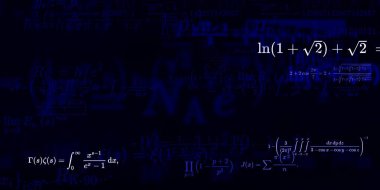 Formüllü matematik geçmişi, kusursuz çizimler. Renkli sembollü soyut desen  