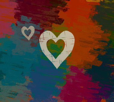 Soyut arka plan sanatı. 2D çizim. Etkileyici yağlı boya resim. Tuvalde fırça darbeleri. Modern sanat. Çok renkli arkaplan. Çağdaş sanat. İfade. Sanatsal dijital palet.