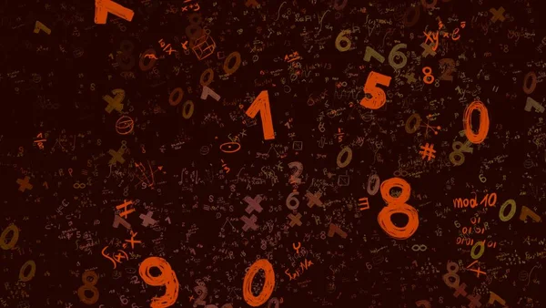 Math. 2d illustration. Abstract background with numbers, copy space