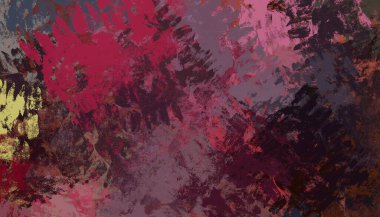 Soyut arka plan sanatı. 2D çizim. Etkileyici yağlı boya resim. Tuvalde fırça darbeleri. Modern sanat. Çok renkli arkaplan. Çağdaş sanat. İfade. Sanatsal dijital palet.