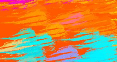 Soyut arka plan sanatı. 2D çizim. Etkileyici yağlı boya resim. Tuvalde fırça darbeleri. Modern sanat. Çok renkli arkaplan. Çağdaş sanat. İfade. Sanatsal dijital palet.