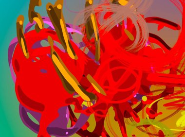 Soyut arka plan sanatı. 3 boyutlu illüstrasyon. Tuvalde fırça darbeleri. Çok renkli arkaplan. Çağdaş sanat. Sanatsal dijital palet.