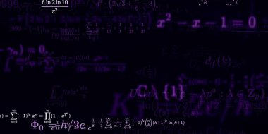 Formüllü matematik geçmişi, kusursuz çizimler. Renkli sembollü soyut desen  