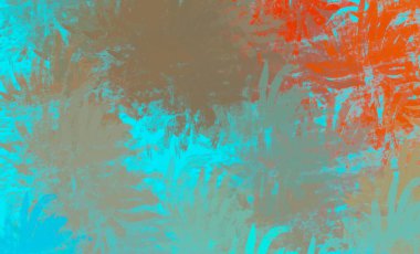 Soyut arka plan sanatı. 2D çizim. Etkileyici yağlı boya resim. Tuvalde fırça darbeleri. Modern sanat. Çok renkli arkaplan. Çağdaş sanat. İfade. Sanatsal dijital palet.