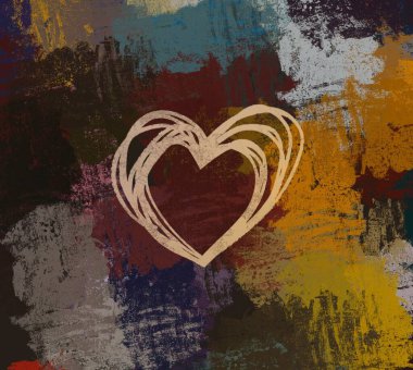 Soyut arka plan sanatı. 2D çizim. Etkileyici yağlı boya resim. Tuvalde fırça darbeleri. Modern sanat. Çok renkli arkaplan. Çağdaş sanat. İfade. Sanatsal dijital palet.