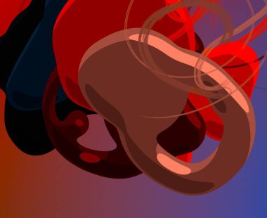 Soyut arka plan sanatı. 3 boyutlu illüstrasyon. Tuvalde fırça darbeleri. Çok renkli arkaplan. Çağdaş sanat. Sanatsal dijital palet.