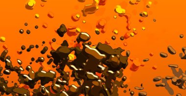 Soyut arka plan sanatı. 3 boyutlu illüstrasyon. Çok renkli arkaplan. Çağdaş sanat. Sanatsal dijital palet.