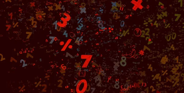 Math. 2d illustration. Abstract background with numbers, copy space