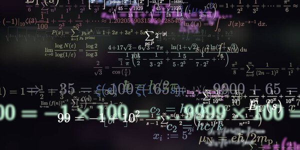 Mathematics background with formulas, seamless illustration   