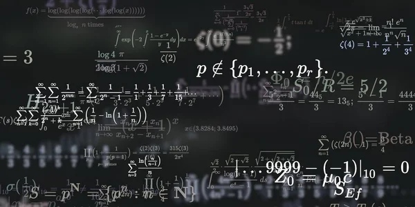 Formüllü Matematik Geçmişi Kusursuz Çizimler Renkli Sembollü Soyut Desen — Stok fotoğraf