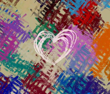 Soyut arka plan sanatı. 2D çizim. Etkileyici yağlı boya resim. Tuvalde fırça darbeleri. Modern sanat. Çok renkli arkaplan. Çağdaş sanat. İfade. Sanatsal dijital palet.