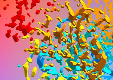 Soyut arka plan sanatı. 3 boyutlu illüstrasyon. Tuvalde fırça darbeleri. Çok renkli arkaplan. Çağdaş sanat. Sanatsal dijital palet.