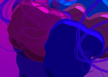 Soyut arka plan sanatı. 3 boyutlu illüstrasyon. Çok renkli arkaplan. Çağdaş sanat. Sanatsal dijital palet.