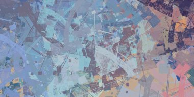 Soyut arka plan sanatı. 2D çizim. Etkileyici yağlı boya resim. Tuvalde fırça darbeleri. Modern sanat. Çok renkli arkaplan. Çağdaş sanat. İfade. Sanatsal dijital palet.