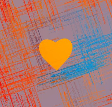 Soyut Sevgililer Günü arkaplan sanatı. Kalpler tuvalde. Çok renkli romantik bir fon. Çağdaş sanat. Sanatsal dijital palet.