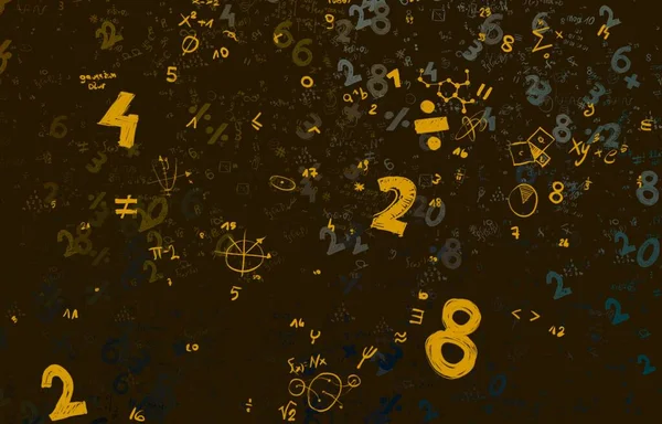 Math. 2d illustration. Abstract background with numbers, copy space