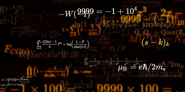 Historia Matemática Con Fórmulas Ilustración Perfecta Modelo Abstracto Con Símbolos —  Fotos de Stock