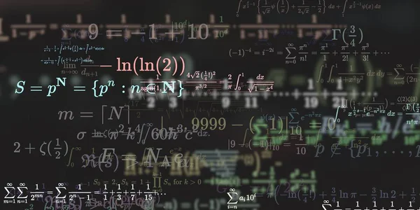 Formação Matemática Com Fórmulas Ilustração Perfeita Padrão Abstrato Com Símbolos — Fotografia de Stock