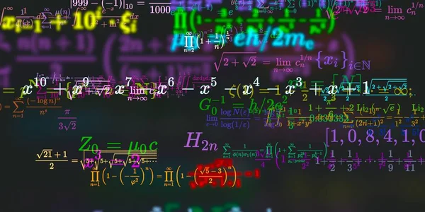 Wiskunde Achtergrond Met Formules Naadloze Illustratie Abstract Patroon Met Kleurrijke — Stockfoto