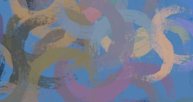 Soyut arka plan sanatı. 2D çizim. Etkileyici yağlı boya resim. Tuvalde fırça darbeleri. Modern sanat. Çok renkli arkaplan. Çağdaş sanat. İfade. Sanatsal dijital palet.