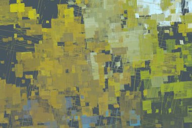 Soyut arka plan sanatı. 2D çizim. Etkileyici yağlı boya resim. Tuvalde fırça darbeleri. Modern sanat. Çok renkli arkaplan. Çağdaş sanat. İfade. Sanatsal dijital palet.