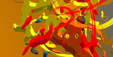 Soyut arka plan sanatı. 3 boyutlu illüstrasyon. Tuvalde fırça darbeleri. Çok renkli arkaplan. Çağdaş sanat. Sanatsal dijital palet.