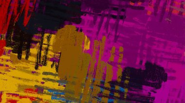 Soyut arka plan sanatı. 2D çizim. Etkileyici yağlı boya resim. Tuvalde fırça darbeleri. Modern sanat. Çok renkli arkaplan. Çağdaş sanat. İfade. Sanatsal dijital palet.