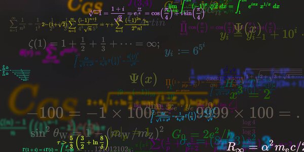 Mathematics background with formulas, seamless illustration   