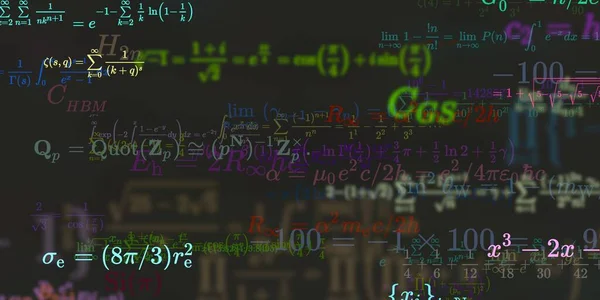 Mathematischer Hintergrund Mit Formeln Nahtlose Illustration — Stockfoto