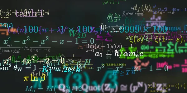 Kontekst Matematyczny Formułami Bezproblemowa Ilustracja Abstrakcyjny Wzór Kolorowymi Symbolami — Zdjęcie stockowe