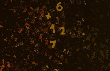 Matematik. 2D çizim. Numaralı soyut arkaplan, boşluğu kopyala 