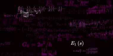 Formüllü matematik geçmişi, kusursuz çizimler. Renkli sembollü soyut desen  