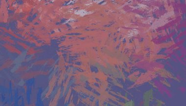 Soyut arka plan sanatı. 2D çizim. Etkileyici yağlı boya resim. Tuvalde fırça darbeleri. Modern sanat. Çok renkli arkaplan. Çağdaş sanat. İfade. Sanatsal dijital palet.