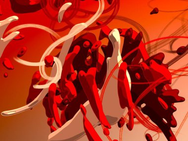 Soyut arka plan sanatı. 3 boyutlu illüstrasyon. Çok renkli arkaplan. Çağdaş sanat. Sanatsal dijital palet.