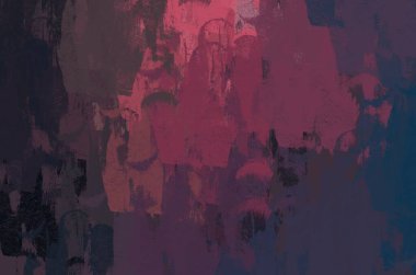 Soyut arka plan sanatı. 2D çizim. Etkileyici yağlı boya resim. Tuvalde fırça darbeleri. Modern sanat. Çok renkli arkaplan. Çağdaş sanat. İfade. Sanatsal dijital palet.