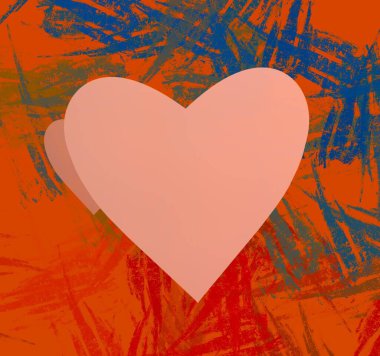 Soyut Sevgililer Günü arkaplan sanatı. Kalpler tuvalde. Çok renkli romantik bir fon. Çağdaş sanat. Sanatsal dijital palet.