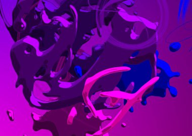 Soyut arka plan sanatı. 3 boyutlu illüstrasyon. Tuvalde fırça darbeleri. Çok renkli arkaplan. Çağdaş sanat. Sanatsal dijital palet.