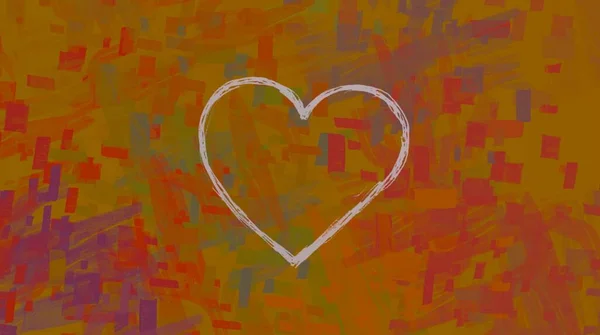 Abstract Valentine Background Art Corazones Sobre Lienzo Fondos Románticos Multicolor — Foto de Stock