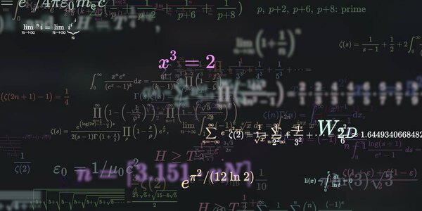 Mathematics background with formulas, seamless illustration   