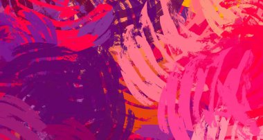 Soyut arka plan sanatı. 2D çizim. Etkileyici yağlı boya resim. Tuvalde fırça darbeleri. Modern sanat. Çok renkli arkaplan. Çağdaş sanat. İfade. Sanatsal dijital palet.