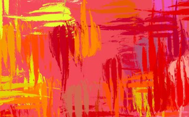 Soyut arka plan sanatı. 2D çizim. Etkileyici yağlı boya resim. Tuvalde fırça darbeleri. Modern sanat. Çok renkli arkaplan. Çağdaş sanat. İfade. Sanatsal dijital palet.