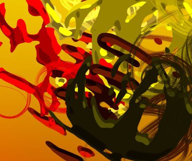 Soyut arka plan sanatı. 3 boyutlu illüstrasyon. Tuvalde fırça darbeleri. Çok renkli arkaplan. Çağdaş sanat. Sanatsal dijital palet.