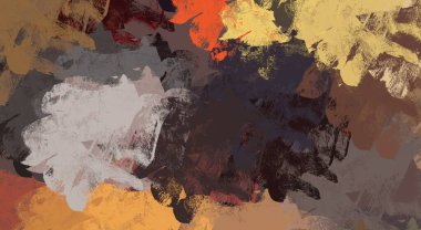 Soyut arka plan sanatı. 2D çizim. Etkileyici yağlı boya resim. Tuvalde fırça darbeleri. Modern sanat. Çok renkli arkaplan. Çağdaş sanat. İfade. Sanatsal dijital palet.