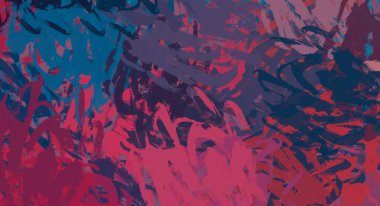 Soyut arka plan sanatı. 2D çizim. Etkileyici yağlı boya resim. Tuvalde fırça darbeleri. Modern sanat. Çok renkli arkaplan. Çağdaş sanat. İfade. Sanatsal dijital palet.