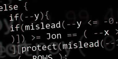 Yazılım geliştirici programlama kodu. Soyut modern sanal bilgisayar senaryosu. Masaüstü ekranında yazılım geliştirici programcının çalışması 