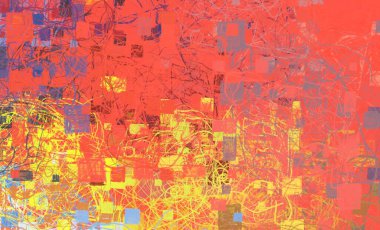 Soyut arka plan sanatı. 2D çizim. Etkileyici yağlı boya resim. Tuvalde fırça darbeleri. Modern sanat. Çok renkli arkaplan. Çağdaş sanat. İfade. Sanatsal dijital palet.