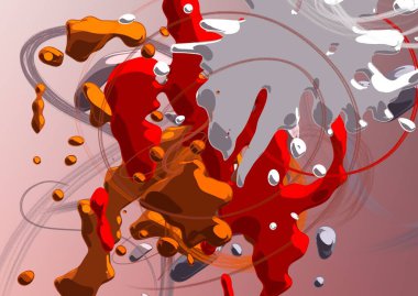 Soyut arka plan sanatı. 3 boyutlu illüstrasyon. Tuvalde fırça darbeleri. Çok renkli arkaplan. Çağdaş sanat. Sanatsal dijital palet.