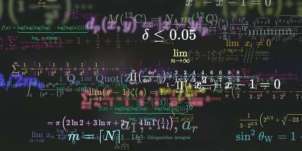 Kontekst Matematyczny Formułami Bezproblemowa Ilustracja Abstrakcyjny Wzór Kolorowymi Symbolami — Zdjęcie stockowe