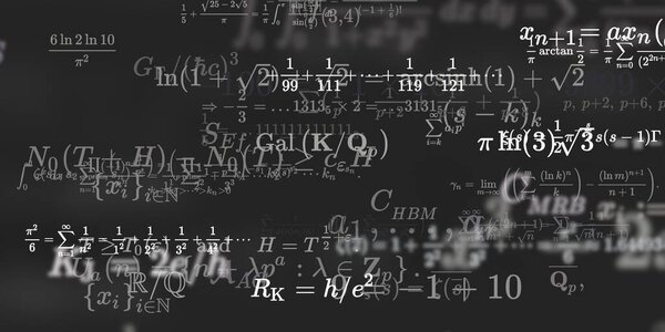 Mathematics background with formulas, seamless illustration   